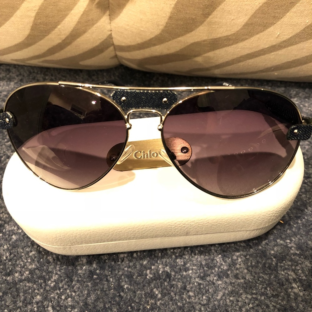 Chloé Aviator 2010 Sunglasses Denim Accents